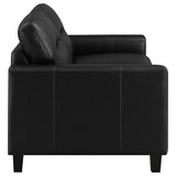 Scotland 2-piece Faux Leather Upholstered Sofa Set Black