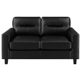 Scotland 3-piece Faux Leather Upholstered Sofa Set Black