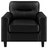 Scotland 3-piece Faux Leather Upholstered Sofa Set Black