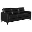 Tampa Furniture Outlet - Coaster - Scotland Faux Leather Upholstered Track Arm Sofa Black - 504664