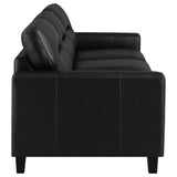 Scotland Faux Leather Upholstered Track Arm Sofa Black