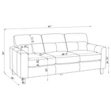 Scotland Faux Leather Upholstered Track Arm Sofa Black