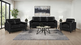 Scotland Faux Leather Upholstered Track Arm Loveseat Black