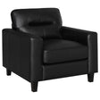 Tampa Furniture Outlet - Coaster - Scotland Faux Leather Upholstered Track Arm Chair Black - 504666