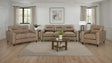 Tampa Furniture Outlet - Coaster - Scotland 3-piece Faux Leather Upholstered Sofa Set Brown - 504667-S3