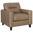 Tampa Furniture Outlet - Coaster - Scotland Faux Leather Upholstered Track Arm Chair Brown - 504669