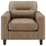 Scotland Faux Leather Upholstered Track Arm Chair Brown