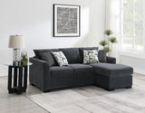 Storey Upholstered Sleeper Sectional Chaise Sofa Dark Grey - Tampa Furniture Outlet