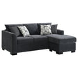 Tampa Furniture Outlet - Coaster - Storey Upholstered Sleeper Sectional Chaise Sofa Dark Grey - 504777