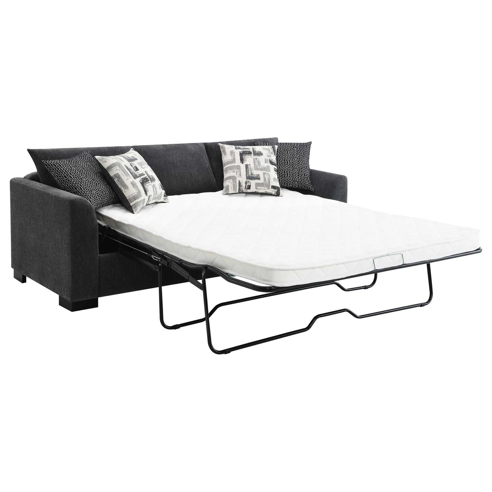 Storey Upholstered Sleeper Sectional Chaise Sofa Dark Grey - Tampa Furniture Outlet
