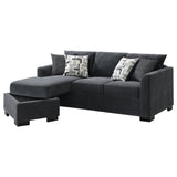Storey Upholstered Sleeper Sectional Chaise Sofa Dark Grey - Tampa Furniture Outlet
