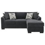 Storey Upholstered Sleeper Sectional Chaise Sofa Dark Grey - Tampa Furniture Outlet