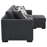 Storey Upholstered Sleeper Sectional Chaise Sofa Dark Grey - Tampa Furniture Outlet