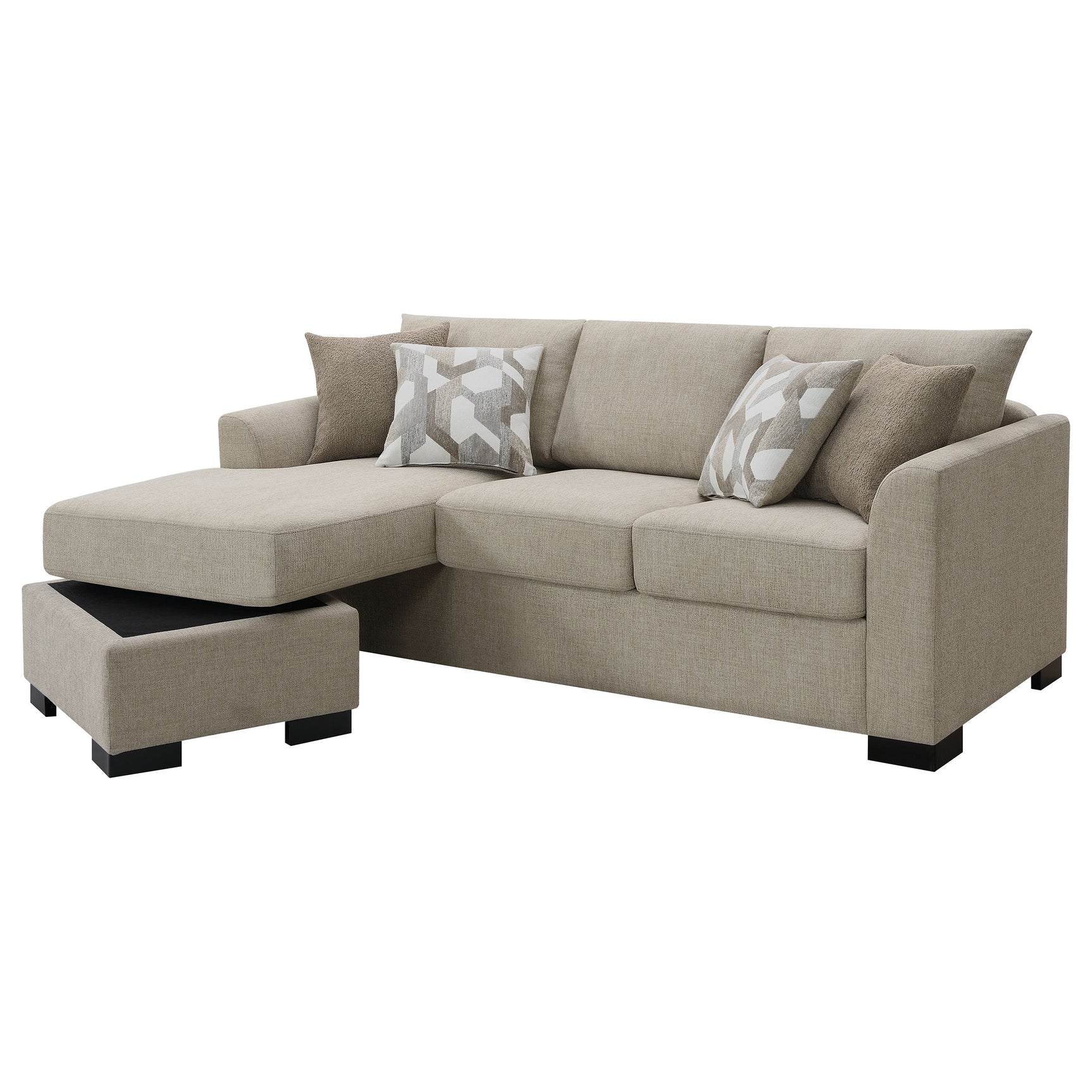 Storey Upholstered Sleeper Sectional Chaise Sofa Camel - Tampa Furniture Outlet