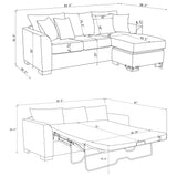 Storey Upholstered Sleeper Sectional Chaise Sofa Camel - Tampa Furniture Outlet