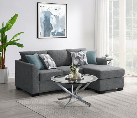 Storey Upholstered Sleeper Sectional Chaise Sofa Grey - Tampa Furniture Outlet