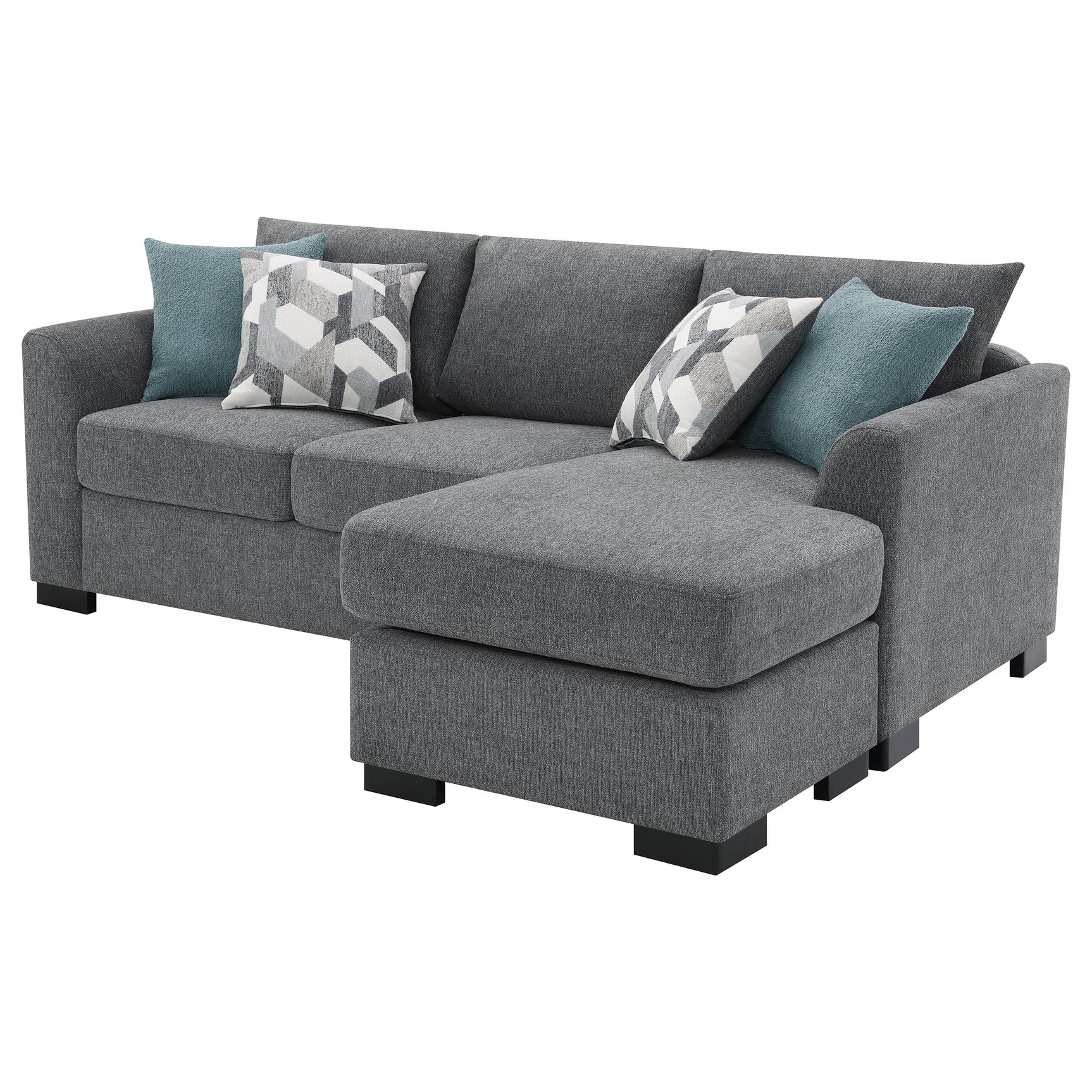 Storey Upholstered Sleeper Sectional Chaise Sofa Grey - Tampa Furniture Outlet