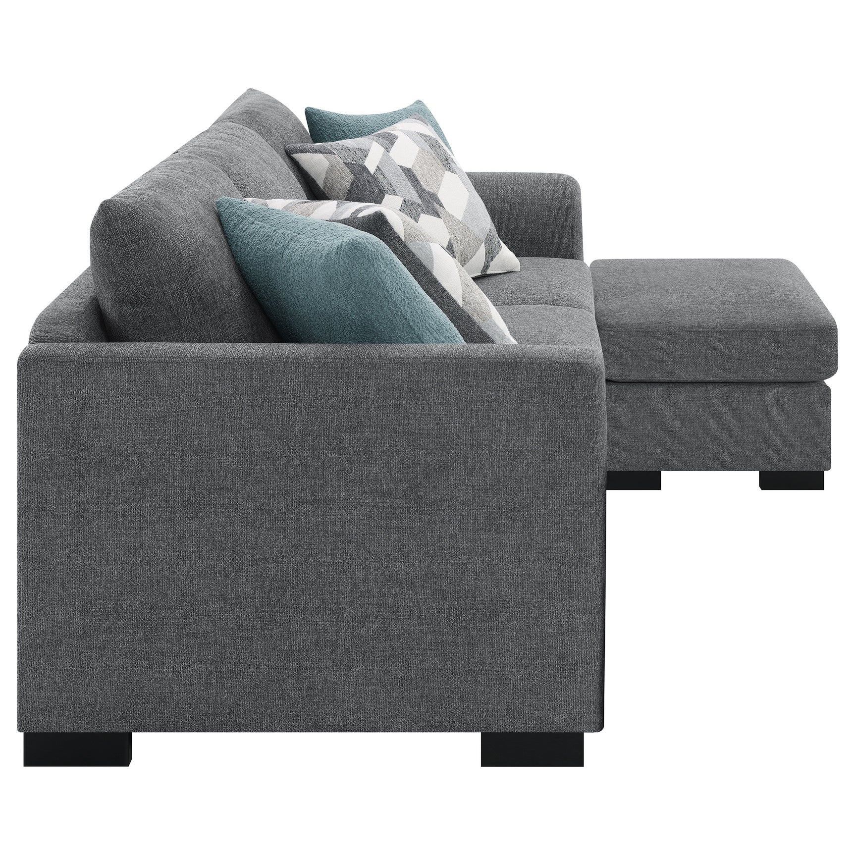 Storey Upholstered Sleeper Sectional Chaise Sofa Grey - Tampa Furniture Outlet
