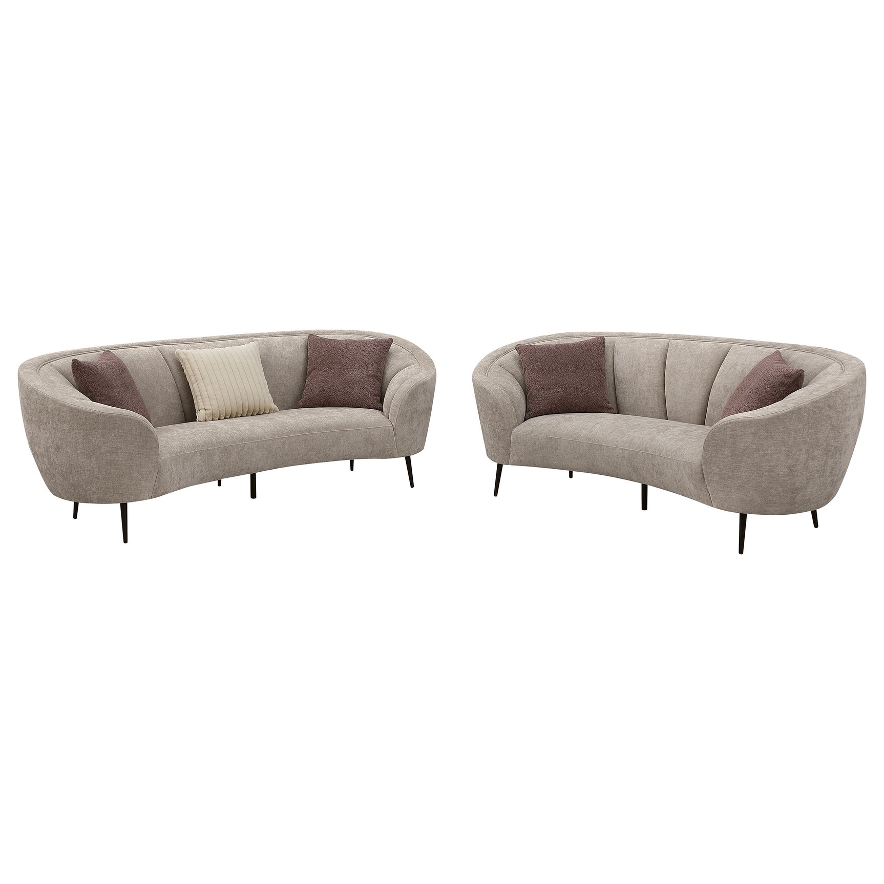 Ellorie 2-piece Upholstered Curved Sofa Set Beige - Tampa Furniture Outlet