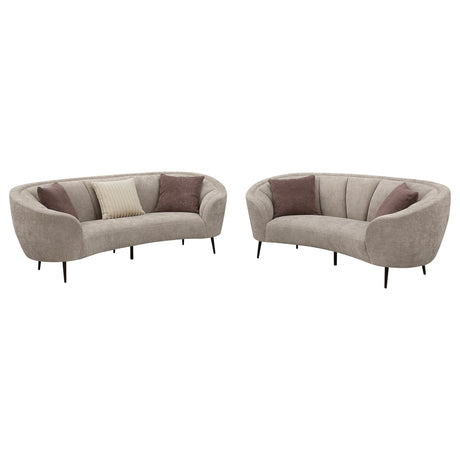 Ellorie 2-piece Upholstered Curved Sofa Set Beige - Tampa Furniture Outlet