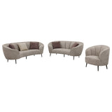 Ellorie 3-piece Upholstered Curved Sofa Set Beige - Tampa Furniture Outlet