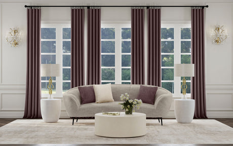 Ellorie Upholstered Channel Back Curved Sofa Beige - Tampa Furniture Outlet
