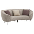 Tampa Furniture Outlet - Coaster - Ellorie Upholstered Channel Back Curved Sofa Beige - 504837