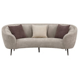Ellorie Upholstered Channel Back Curved Sofa Beige - Tampa Furniture Outlet