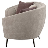 Ellorie Upholstered Channel Back Curved Sofa Beige - Tampa Furniture Outlet