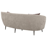 Ellorie Upholstered Channel Back Curved Sofa Beige - Tampa Furniture Outlet
