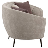 Ellorie Upholstered Channel Back Curved Sofa Beige - Tampa Furniture Outlet
