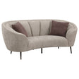 Tampa Furniture Outlet - Coaster - Ellorie Upholstered Channel Back Curved Loveseat Beige - 504838