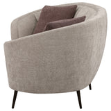 Ellorie Upholstered Channel Back Curved Loveseat Beige - Tampa Furniture Outlet