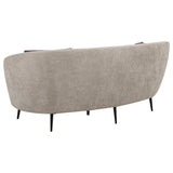 Ellorie Upholstered Channel Back Curved Loveseat Beige - Tampa Furniture Outlet