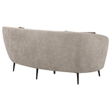 Ellorie Upholstered Channel Back Curved Loveseat Beige - Tampa Furniture Outlet