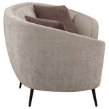 Ellorie Upholstered Channel Back Curved Loveseat Beige - Tampa Furniture Outlet