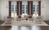 Ellorie Upholstered Channel Back Curved Loveseat Beige - Tampa Furniture Outlet