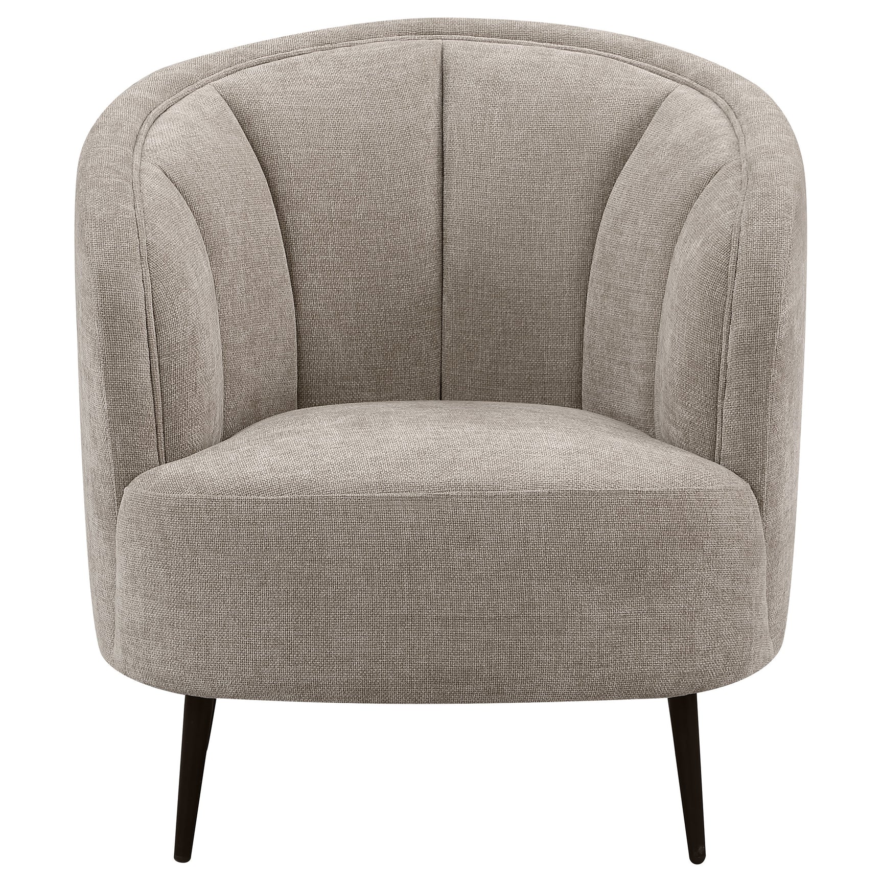 Ellorie Upholstered Channel Back Curved Chair Beige - Tampa Furniture Outlet