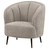 Ellorie Upholstered Channel Back Curved Chair Beige - Tampa Furniture Outlet