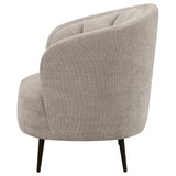 Ellorie Upholstered Channel Back Curved Chair Beige - Tampa Furniture Outlet