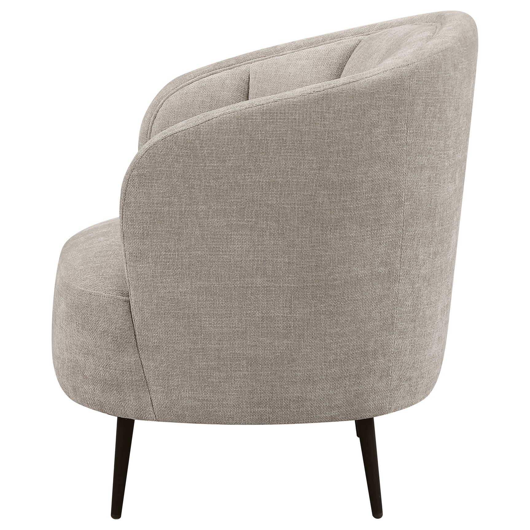 Ellorie Upholstered Channel Back Curved Chair Beige - Tampa Furniture Outlet
