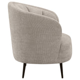 Ellorie Upholstered Channel Back Curved Chair Beige - Tampa Furniture Outlet