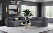 Tampa Furniture Outlet - Coaster - Brookside 2-piece Velvet Upholstered Sofa Set Dark Grey - 504844-S2