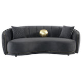 Brookside 2-piece Velvet Upholstered Sofa Set Dark Grey - Tampa Furniture Outlet