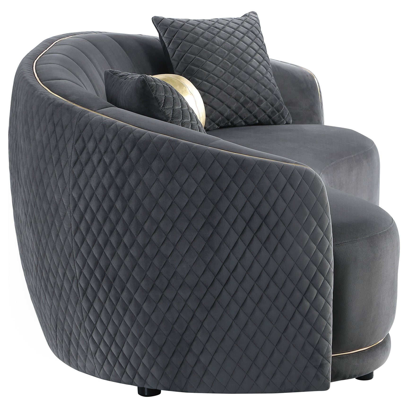 Brookside 2-piece Velvet Upholstered Sofa Set Dark Grey - Tampa Furniture Outlet