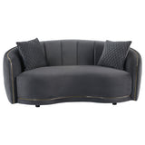 Brookside 2-piece Velvet Upholstered Sofa Set Dark Grey - Tampa Furniture Outlet