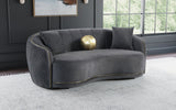 Brookside Velvet Upholstered Curved Sofa Dark Grey - Tampa Furniture Outlet