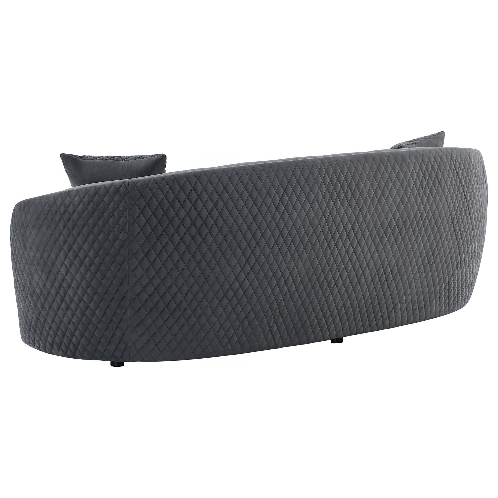 Brookside Velvet Upholstered Curved Sofa Dark Grey - Tampa Furniture Outlet