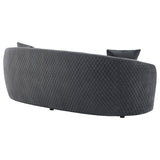 Brookside Velvet Upholstered Curved Sofa Dark Grey - Tampa Furniture Outlet