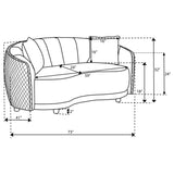 Brookside Velvet Upholstered Curved Loveseat Dark Grey - Tampa Furniture Outlet